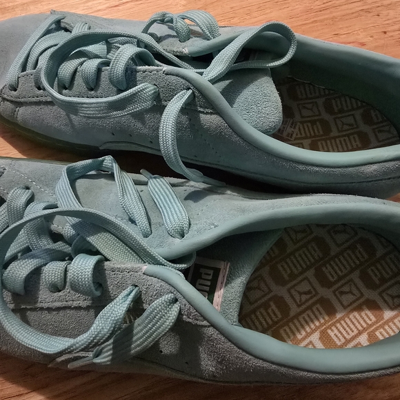 Puma Teal Suede Sneakers - Picture 1 of 6